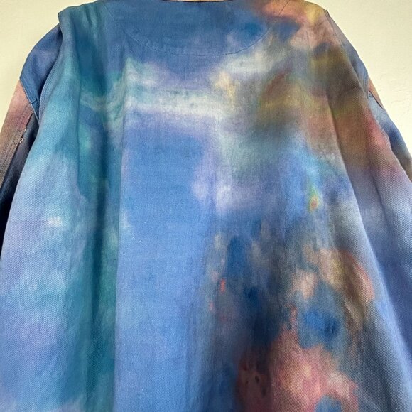Allen Onya INC International Concepts XXL Tie-Dye Denim Jacket Worldly Blue New - Picture 3 of 12